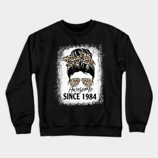 38 Years Old Awesome Since 1984 Leopard 38th Birthday Crewneck Sweatshirt